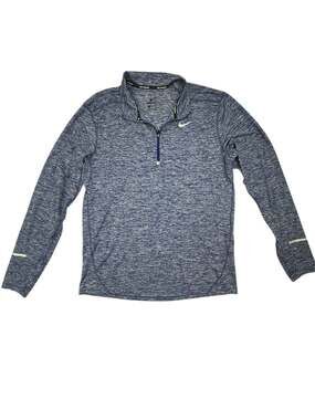 Mens Nike Running Dri-FIT Element Half-Zip Blue Heather Pullover Size L